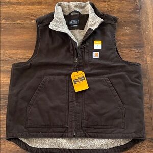 Carhartt Dark Brown Fleece-Lined Vest
